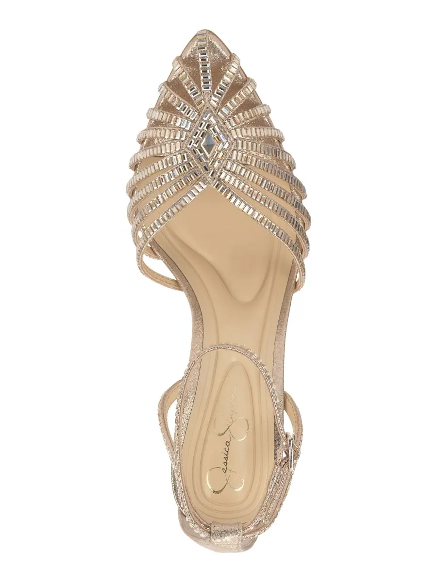 Женские туфли-лодочки Paveri Huarache на шпильке со стразами Jessica Simpson — изображение 4 из 5, шампань