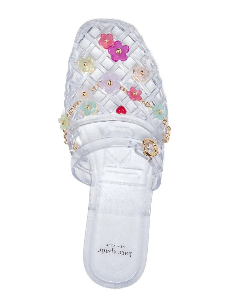 Мюли из эластичного материала с пряжкой, модель Jellyfish Flat kate spade new york — изображение 4 из 6, прозрачный мульти