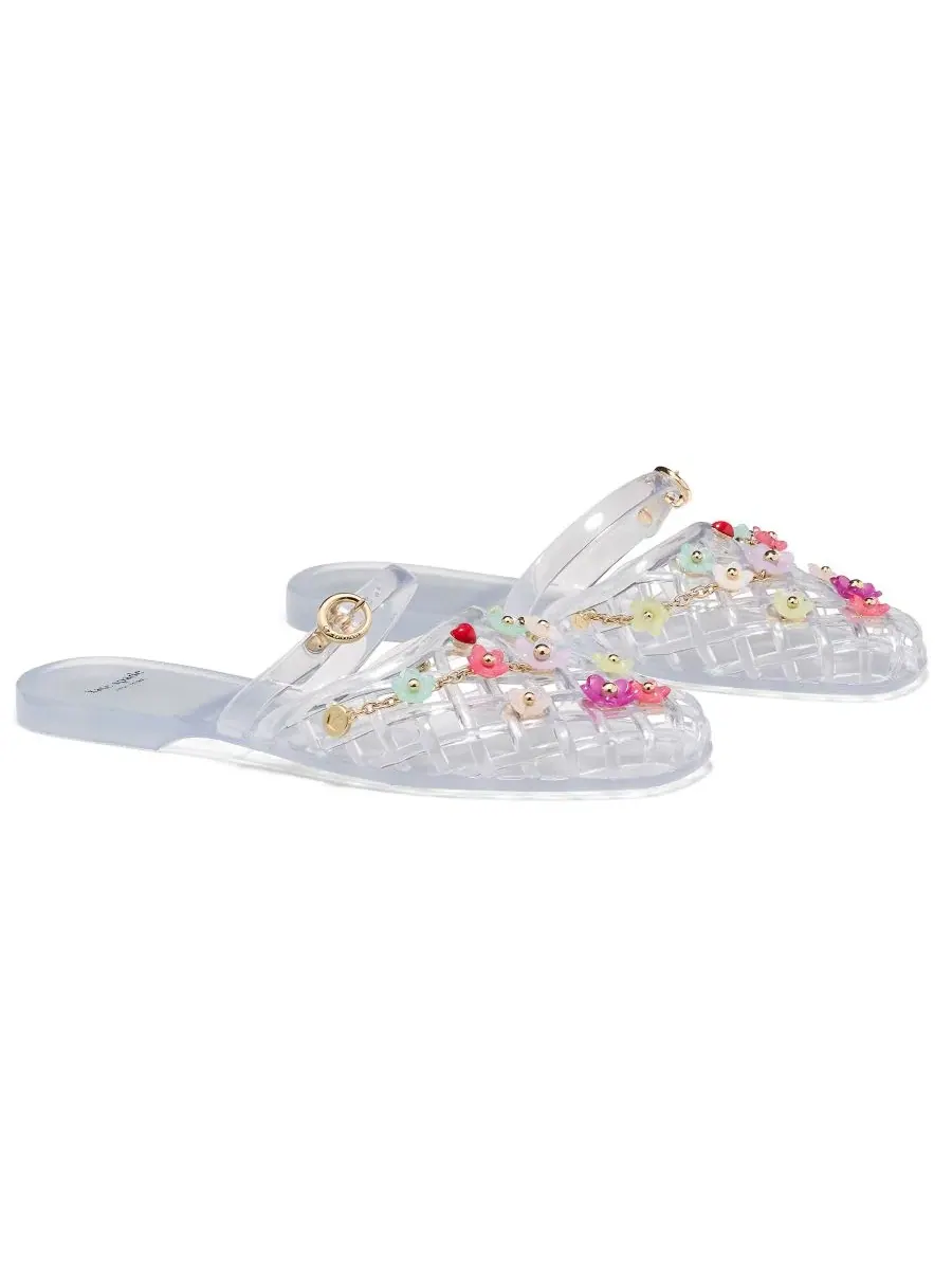 Мюли из эластичного материала с пряжкой, модель Jellyfish Flat kate spade new york — изображение 5 из 6, прозрачный мульти