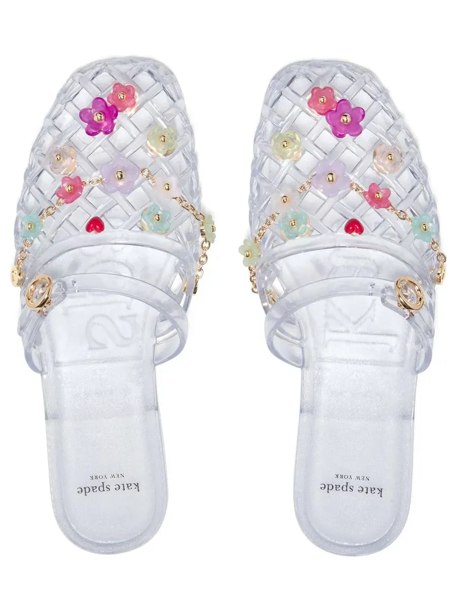 Мюли из эластичного материала с пряжкой, модель Jellyfish Flat kate spade new york — изображение 6 из 6, прозрачный мульти