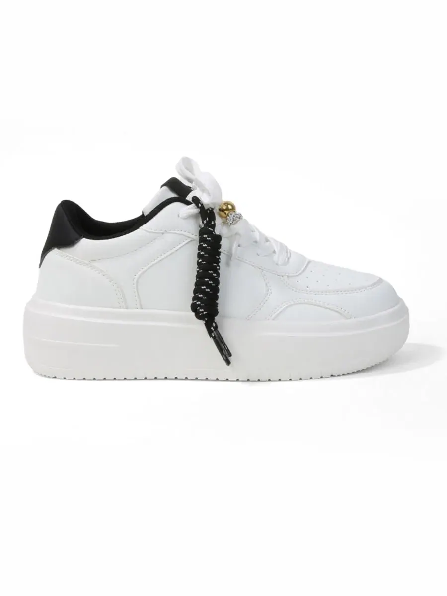 Кроссовки на платформе с контрастными акцентами Larra Platform Lace Up BERNESS — изображение 2 из 6, черный