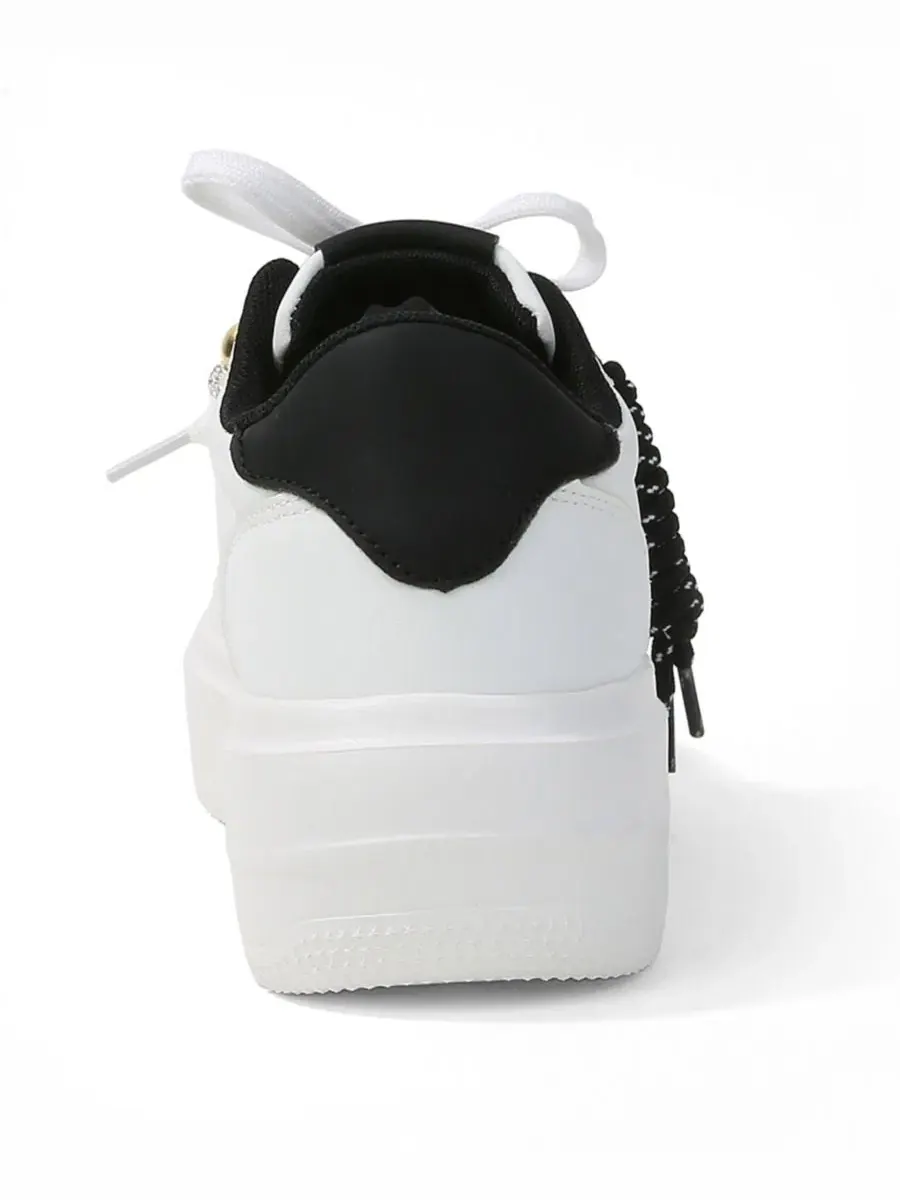 Кроссовки на платформе с контрастными акцентами Larra Platform Lace Up BERNESS — изображение 3 из 6, черный
