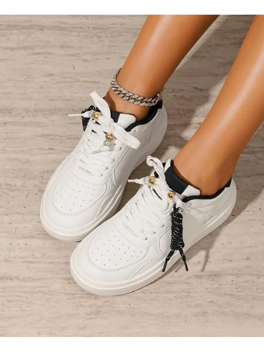 Кроссовки на платформе с контрастными акцентами Larra Platform Lace Up BERNESS — изображение 6 из 6, черный