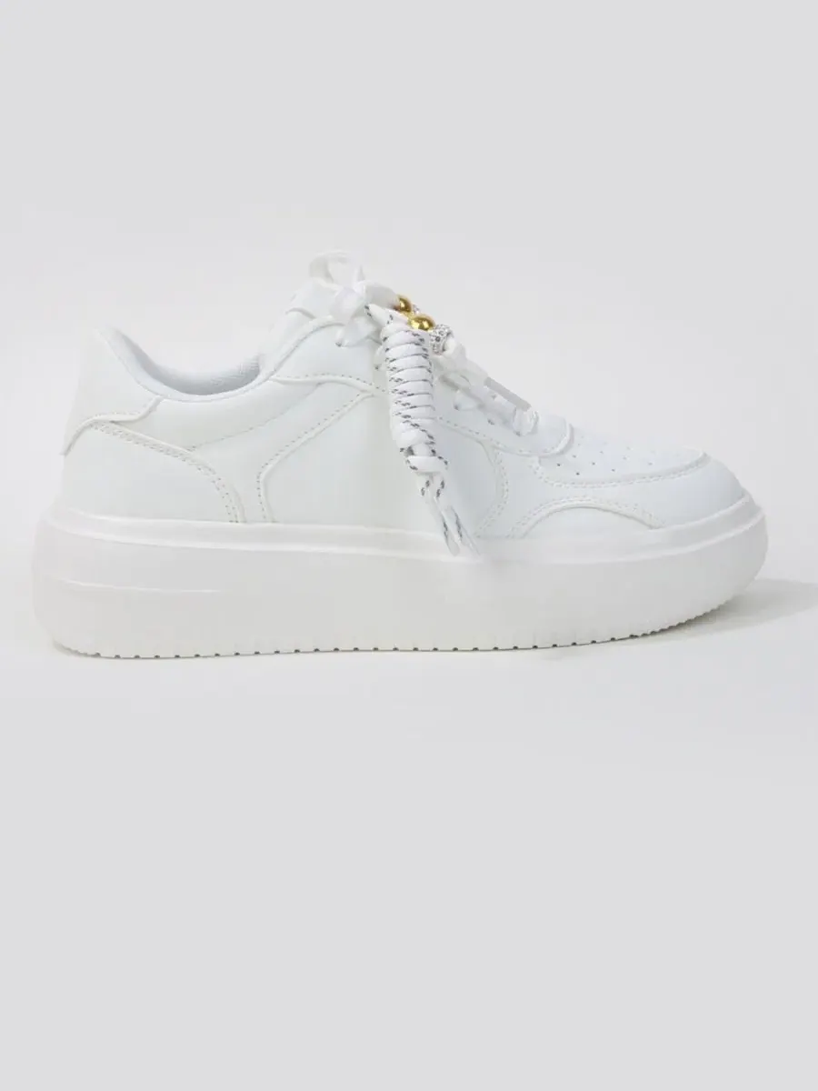 Кроссовки на платформе с контрастными акцентами Larra Platform Lace Up BERNESS — изображение 2 из 6, белый