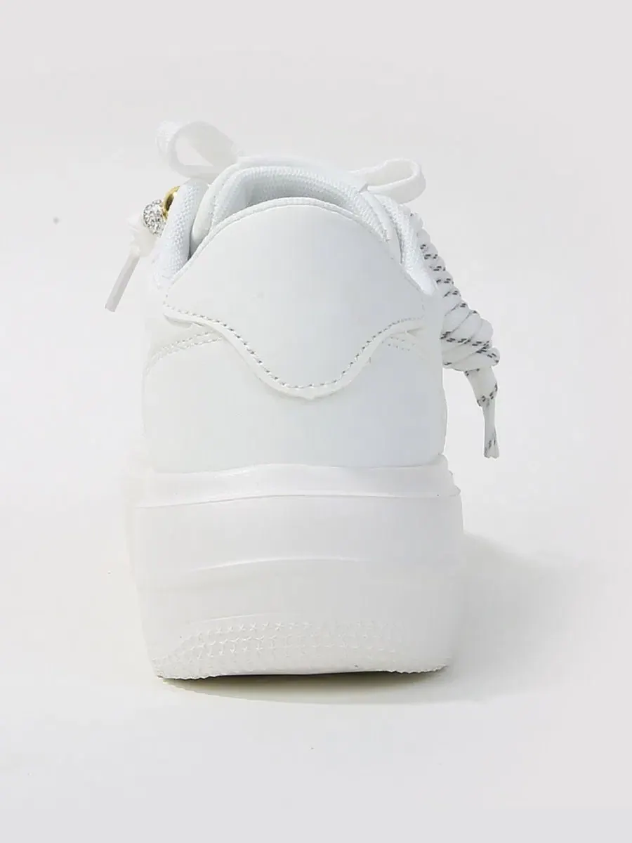 Кроссовки на платформе с контрастными акцентами Larra Platform Lace Up BERNESS — изображение 3 из 6, белый