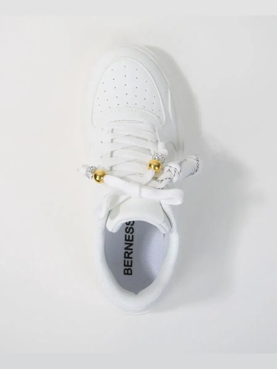 Кроссовки на платформе с контрастными акцентами Larra Platform Lace Up BERNESS — изображение 4 из 6, белый