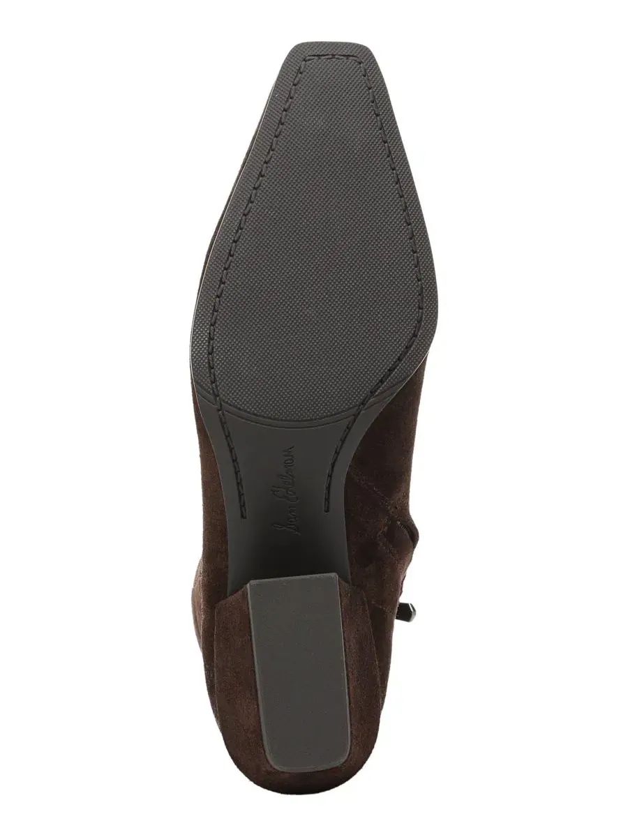 Ботильоны женские Harmony Zipper Short на каблуке Sam Edelman, Espresso Bean Suede — изображение 5 из 5, бежевый