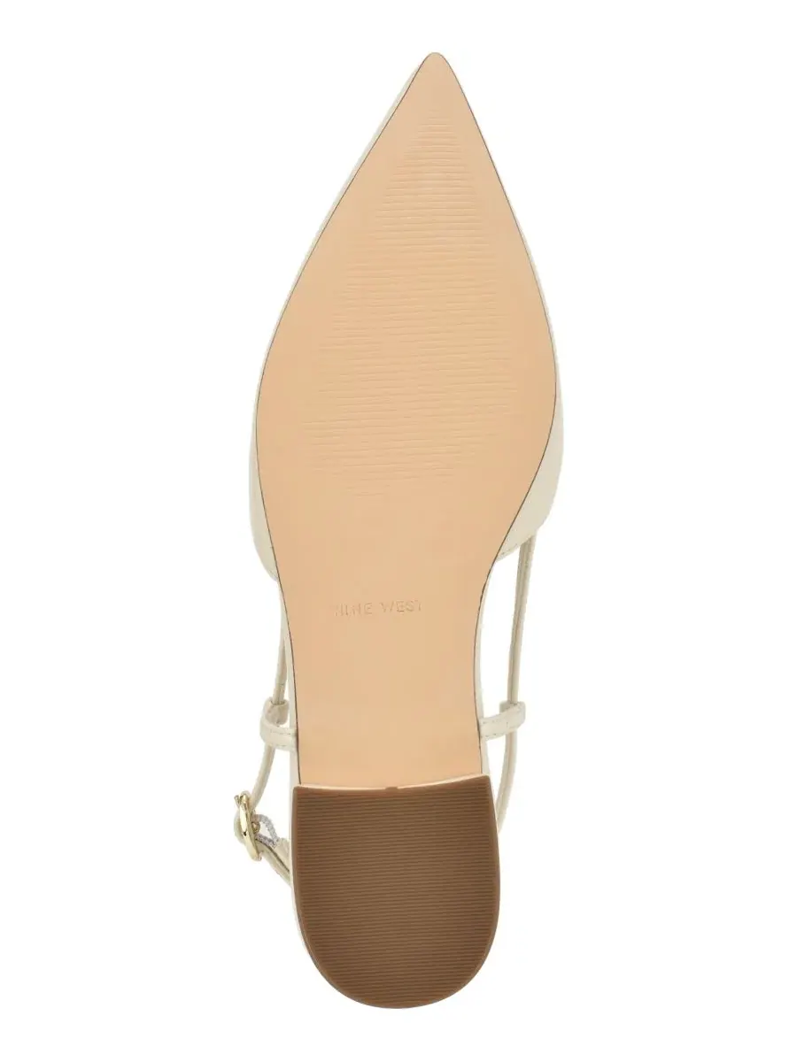 Туфли-лодочки с открытой пяткой и фигурным вырезом Harra Nine West — изображение 5 из 5, кремовый