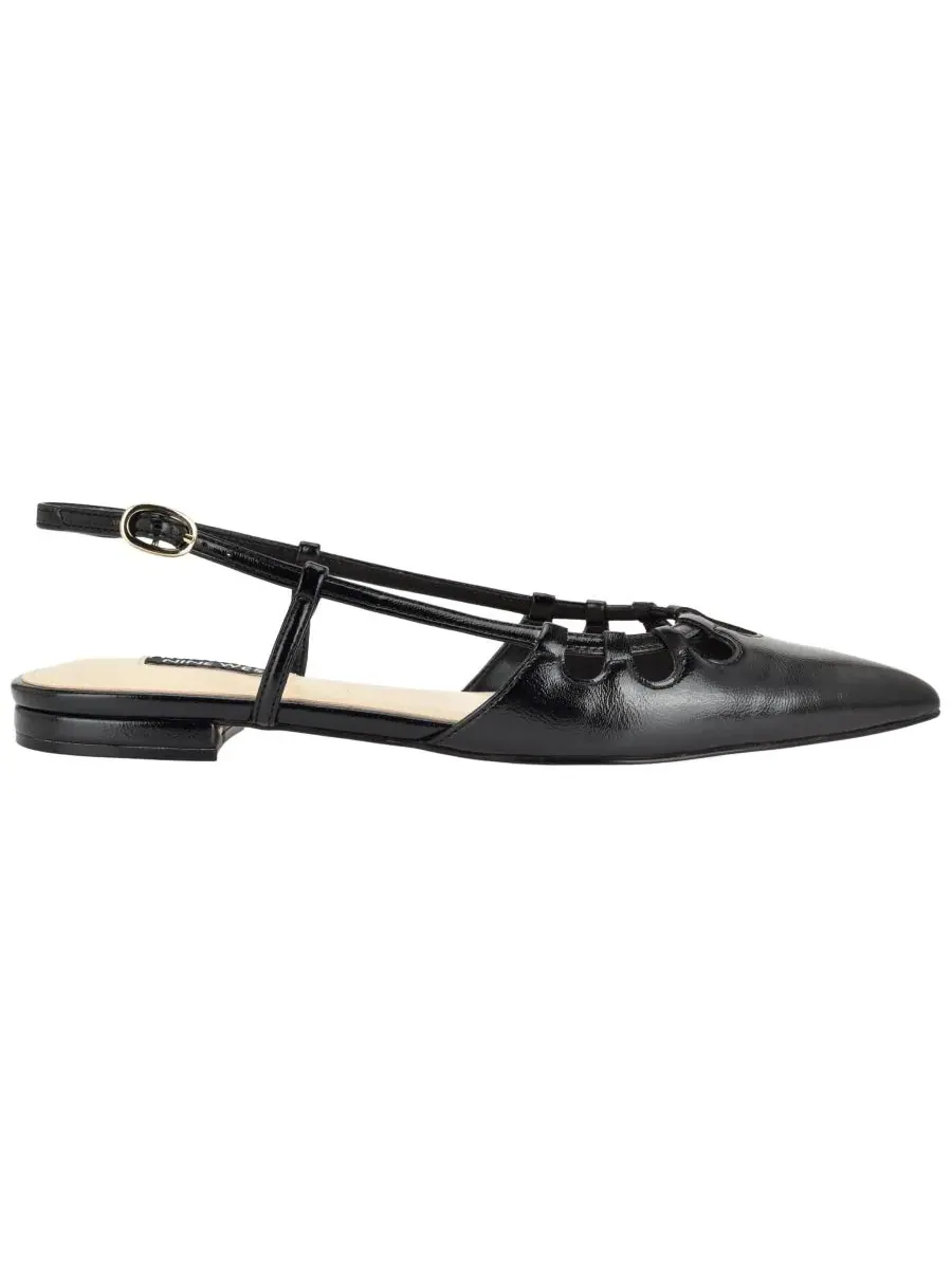 Балетки с фигурным краем и ремешком-пяткой Harra Nine West — изображение 2 из 5, черный