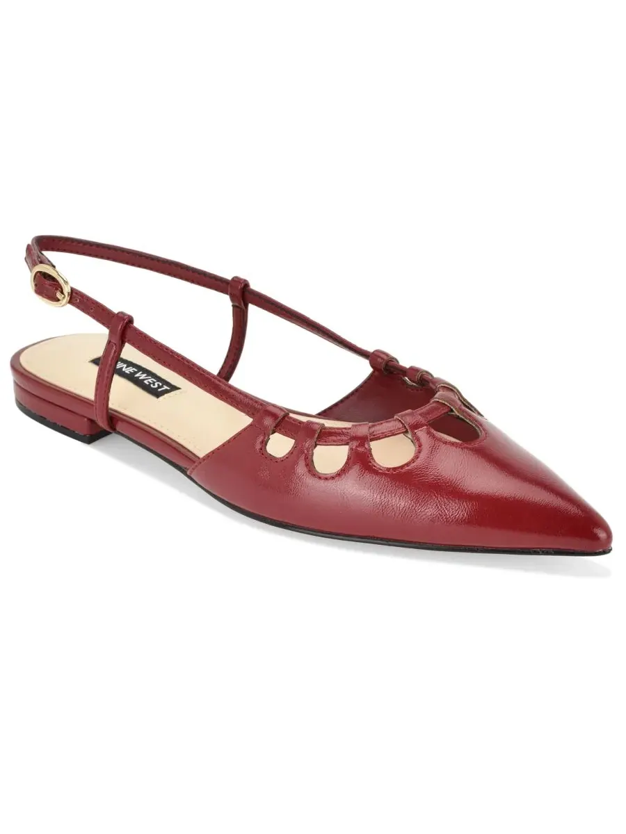 Женские туфли-лодочки с открытой пяткой и фигурным вырезом, модель Harra Nine West — изображение 1 из 5, красный