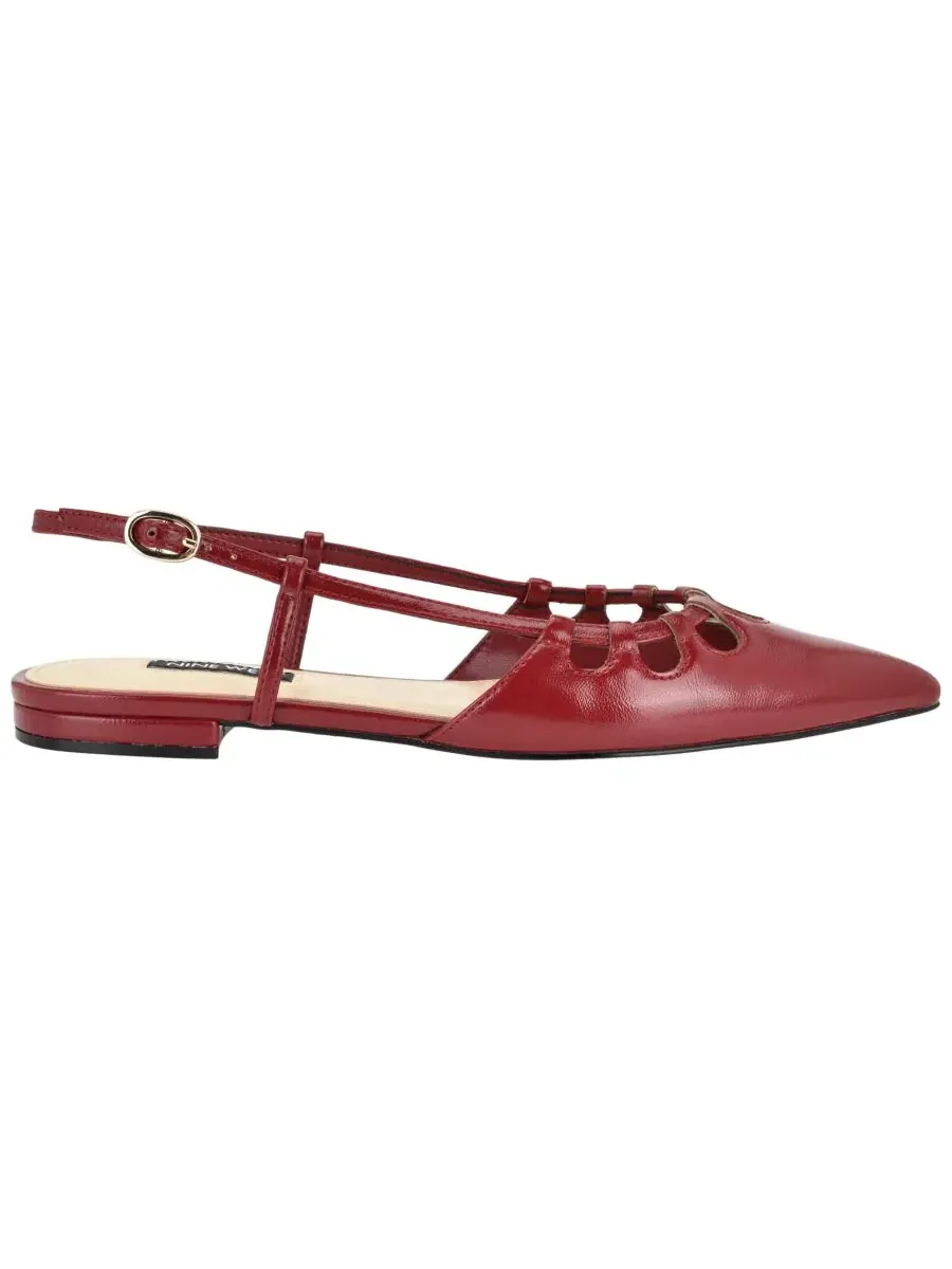 Женские туфли-лодочки с открытой пяткой и фигурным вырезом, модель Harra Nine West — изображение 2 из 5, красный