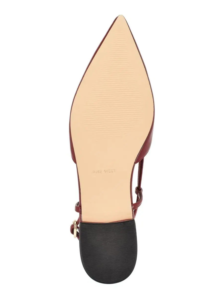 Женские туфли-лодочки с открытой пяткой и фигурным вырезом, модель Harra Nine West — изображение 5 из 5, красный