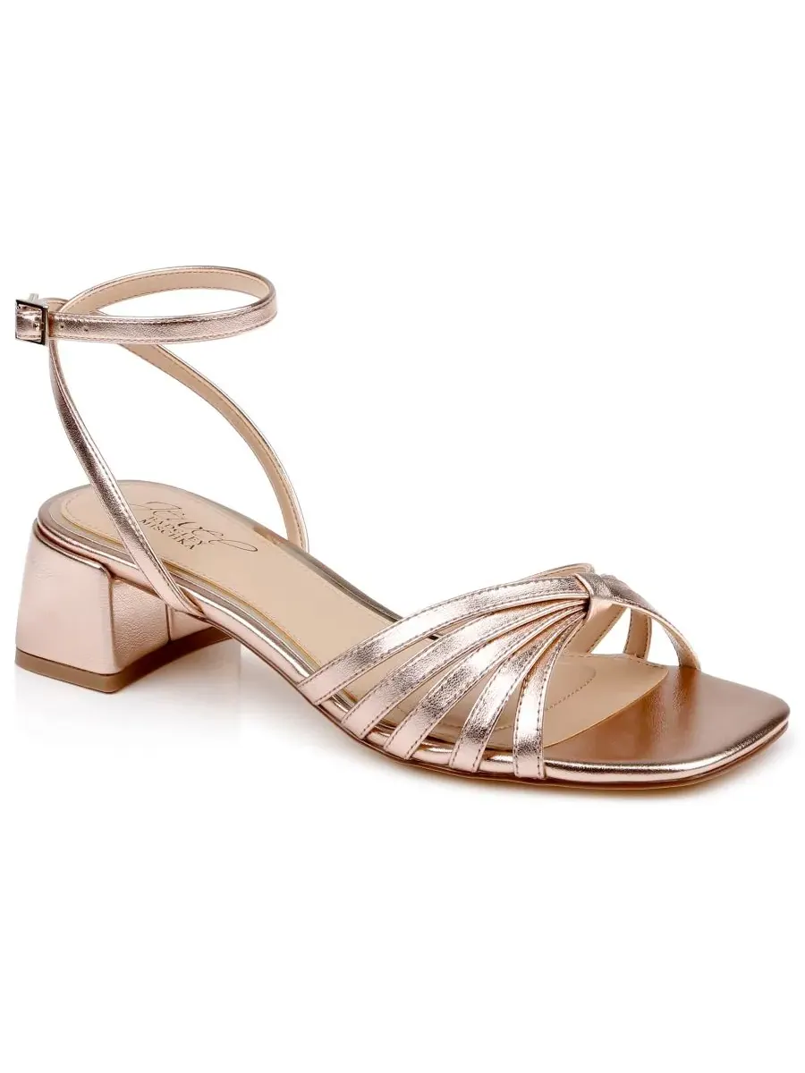 Женские сандалии Pasco с квадратным носком Jewel Badgley Mischka — изображение 1 из 5, розовый