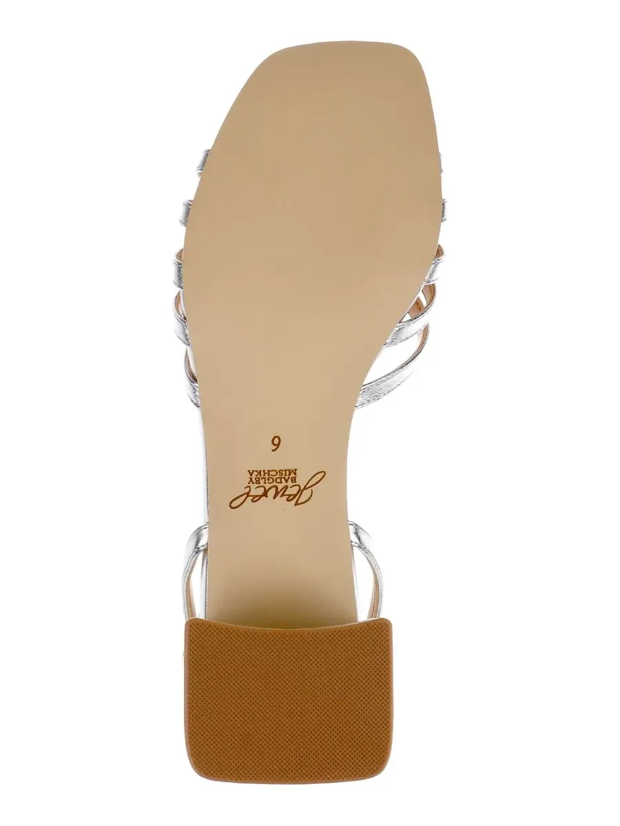 Женские сандалии Pasco с квадратным носком Jewel Badgley Mischka, серебро leather — изображение 5 из 5, серебристый