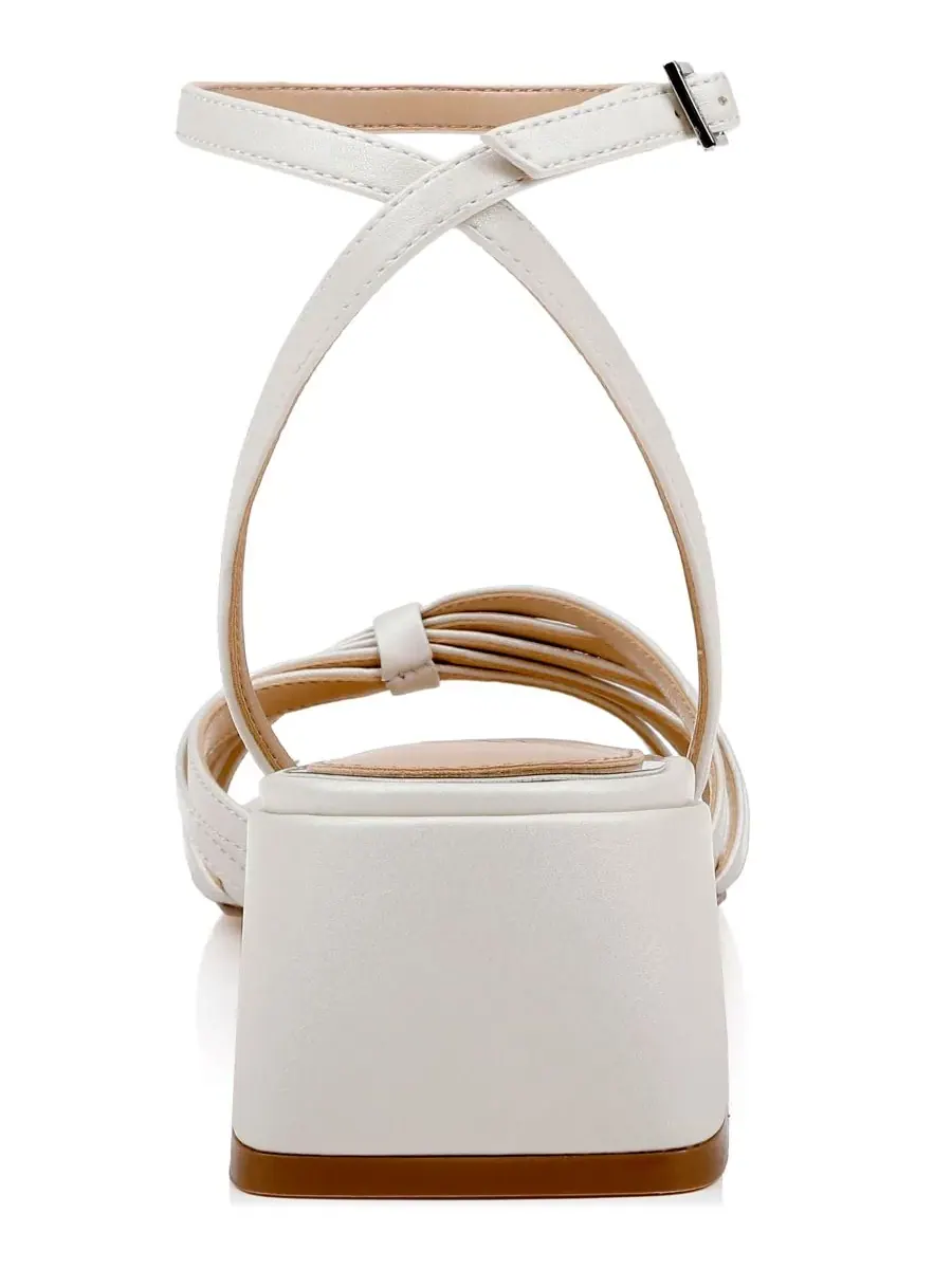 Женские сандалии Pasco с квадратным носком Jewel Badgley Mischka — изображение 3 из 5, белый