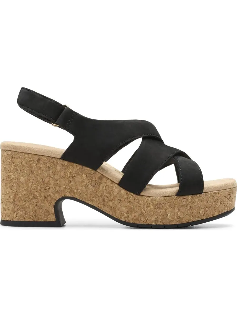 Сандалии женские Clarks Nerisa Grace на танкетке, круглый носок — изображение 2 из 8, черный