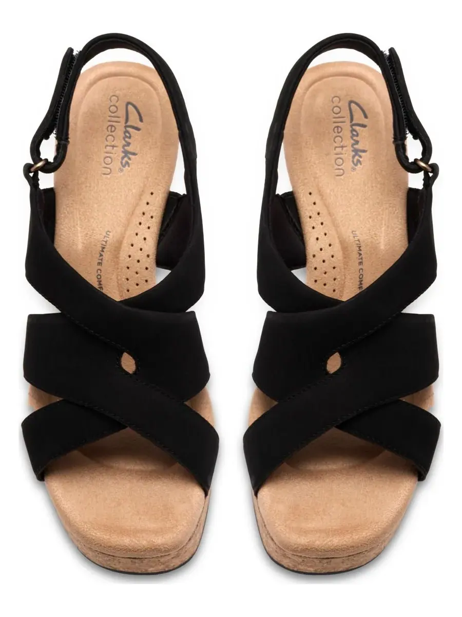 Сандалии женские Clarks Nerisa Grace на танкетке, круглый носок — изображение 5 из 8, черный