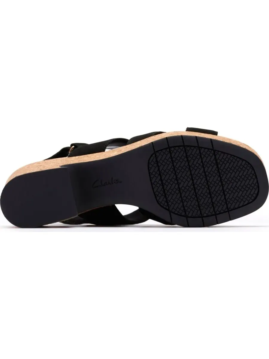 Сандалии женские Clarks Nerisa Grace на танкетке, круглый носок — изображение 6 из 8, черный