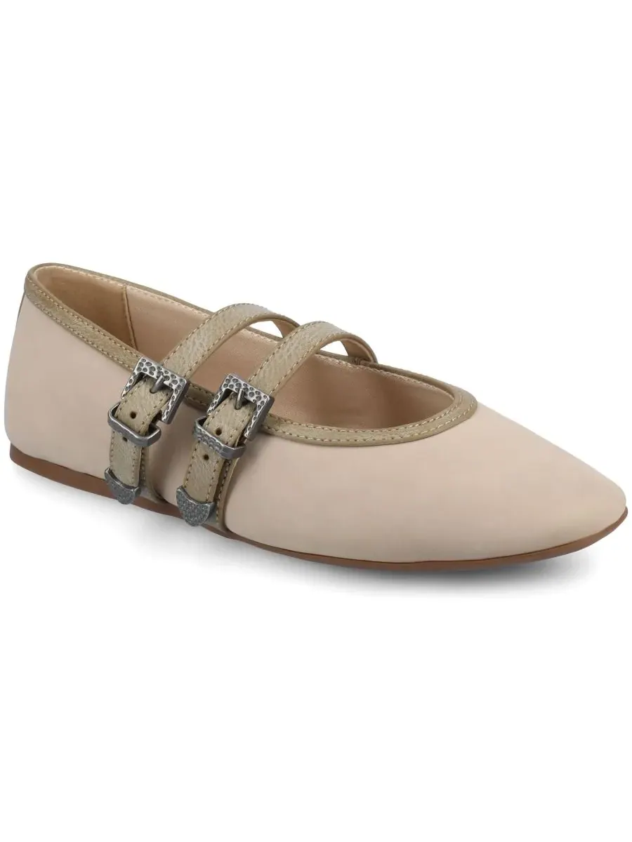 Женские балетки Florene Double Mary Jane Journee Collection — изображение 1 из 5, бежевый