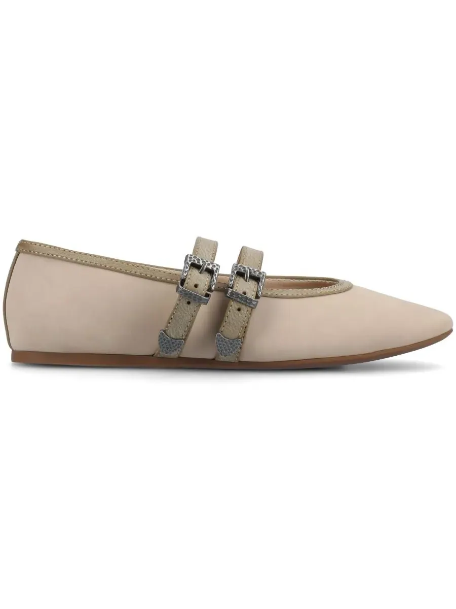 Женские балетки Florene Double Mary Jane Journee Collection — изображение 2 из 5, бежевый