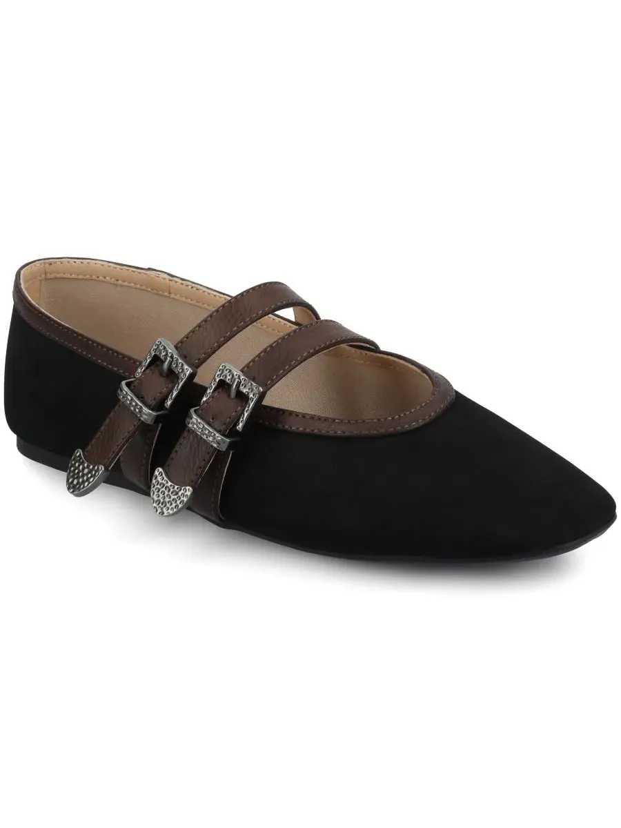 Женские балетки Florene Double Mary Jane Journee Collection — изображение 1 из 6, черный