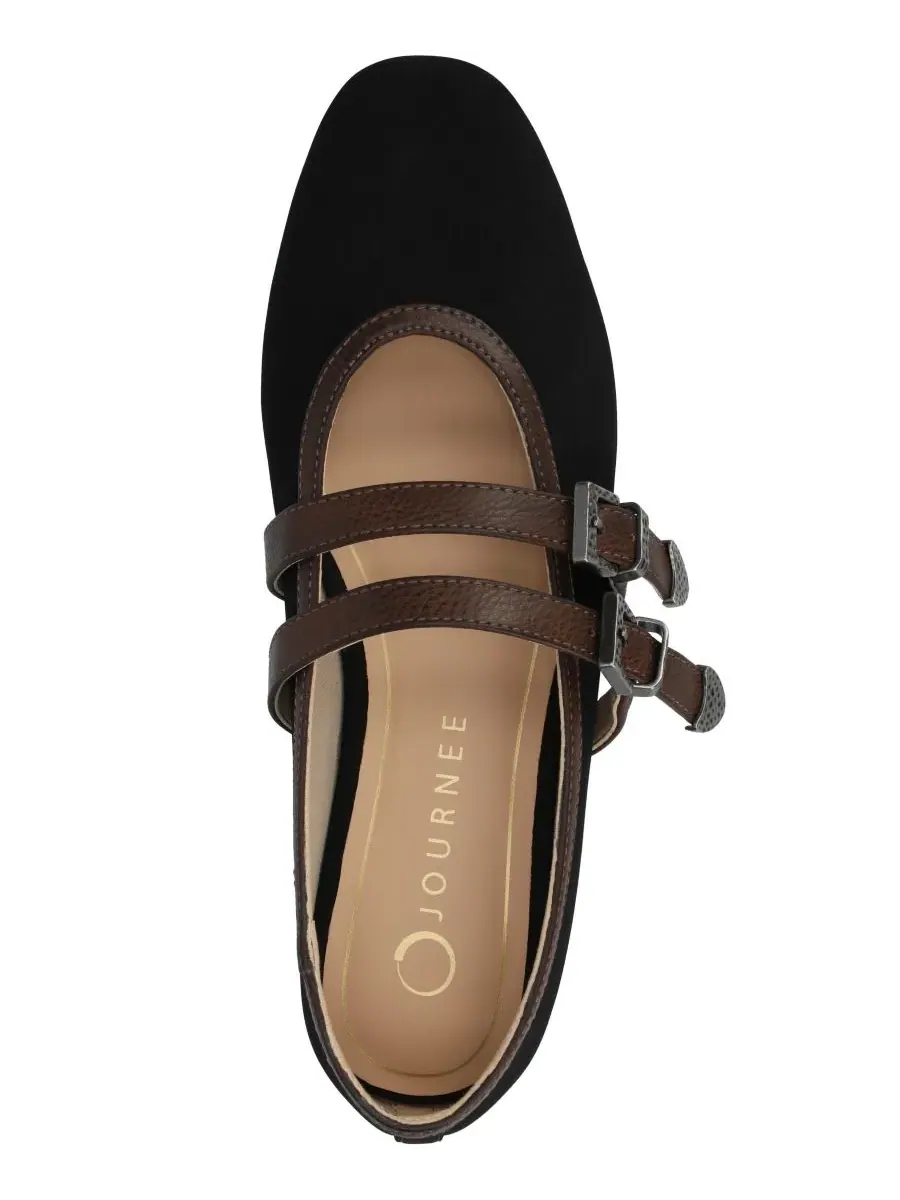 Женские балетки Florene Double Mary Jane Journee Collection — изображение 4 из 6, черный