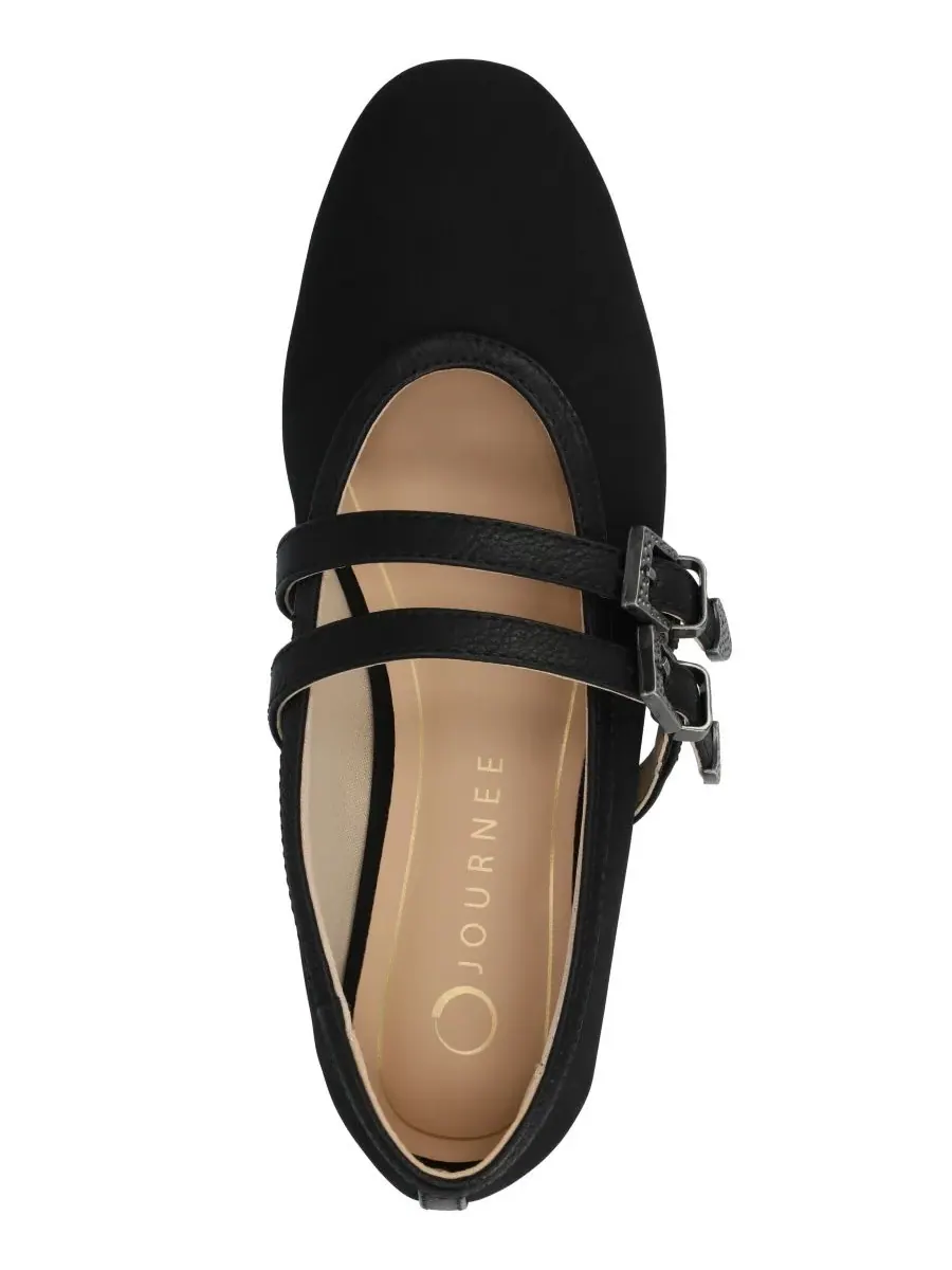 Женские балетки Florene Double Mary Jane Journee Collection — изображение 4 из 6, черный