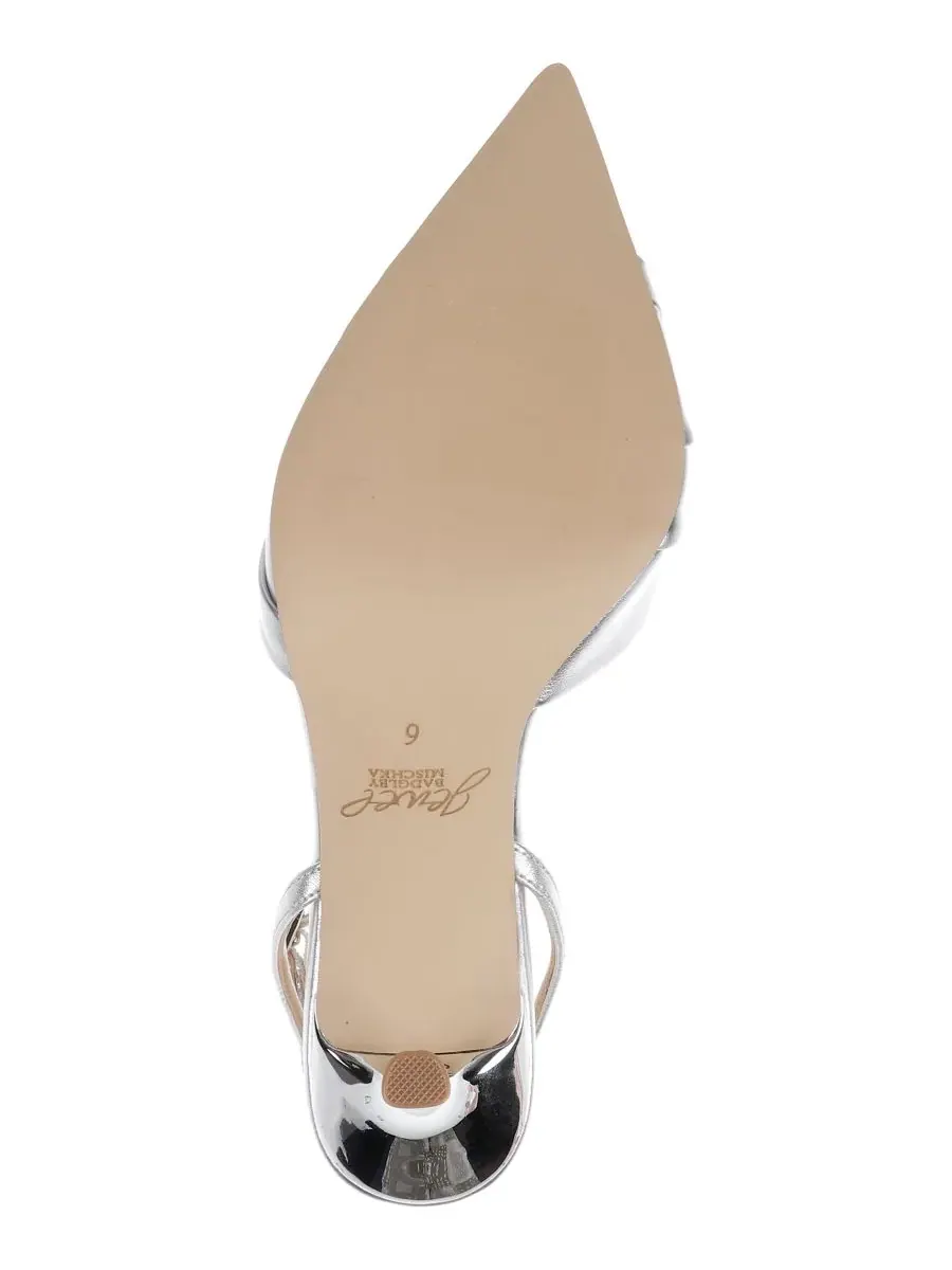 Jewel Badgley Mischka Женские вечерние туфли-лодочки Parklyn с острым носком — изображение 5 из 5, серебристый металлик