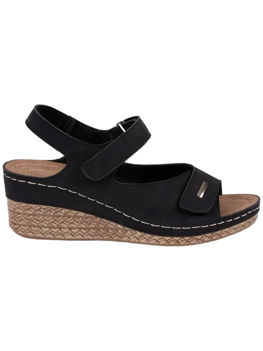Женские босоножки Keltie на танкетке с двойным ремешком Gc Shoes — изображение 2 из 5, черный