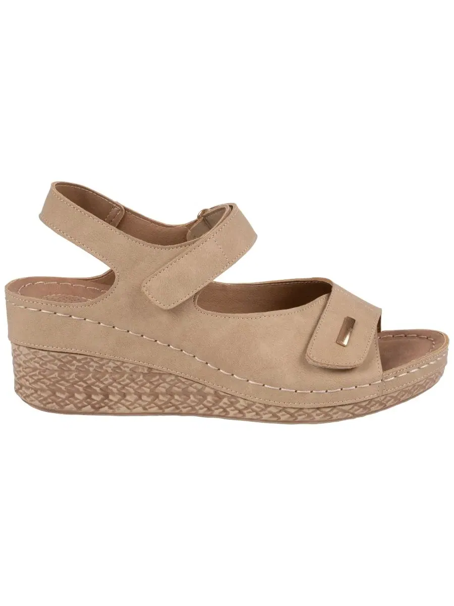 Женские босоножки Keltie на танкетке с двойным ремешком Gc Shoes — изображение 2 из 5, золото