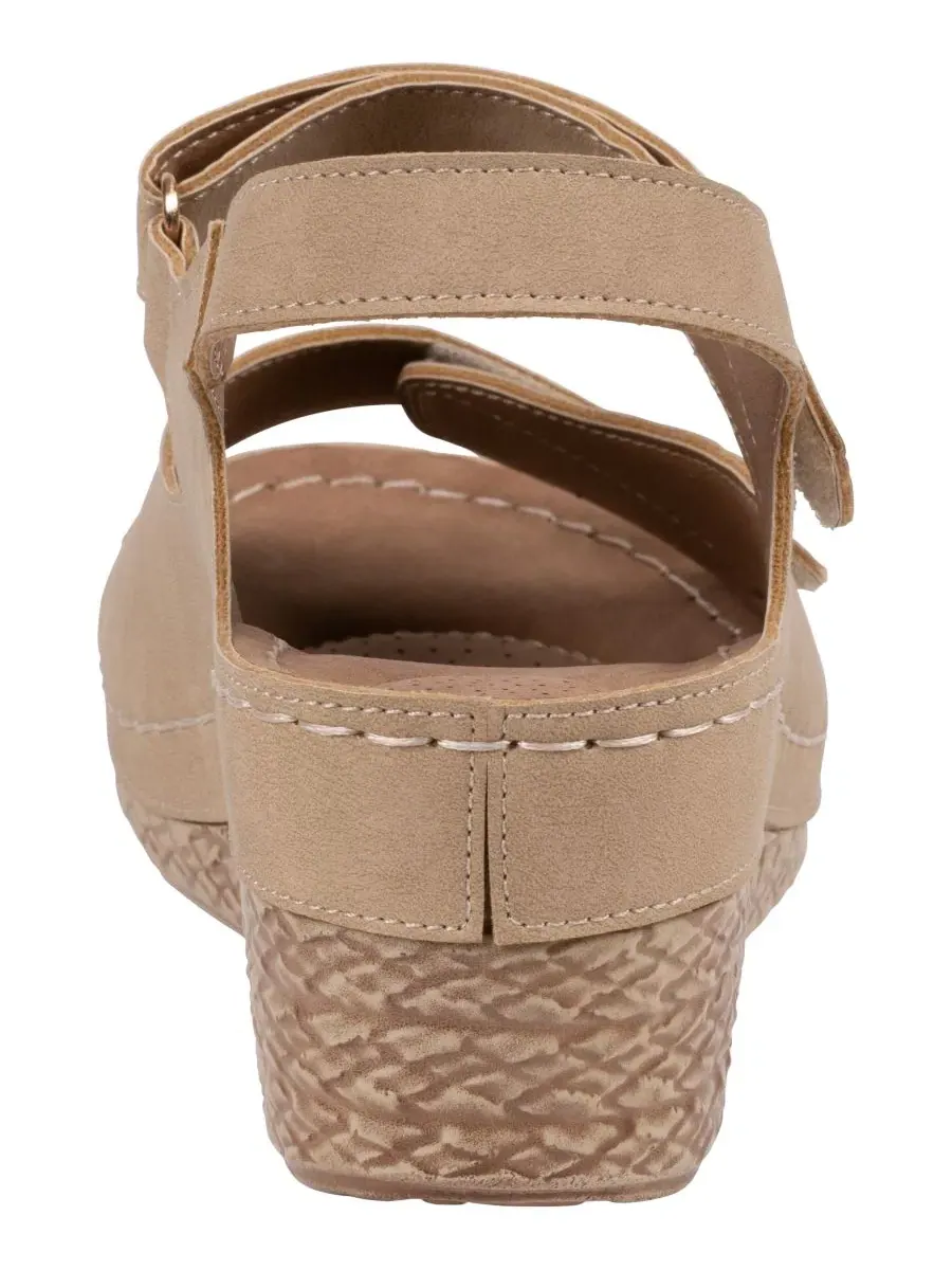 Женские босоножки Keltie на танкетке с двойным ремешком Gc Shoes — изображение 3 из 5, золото