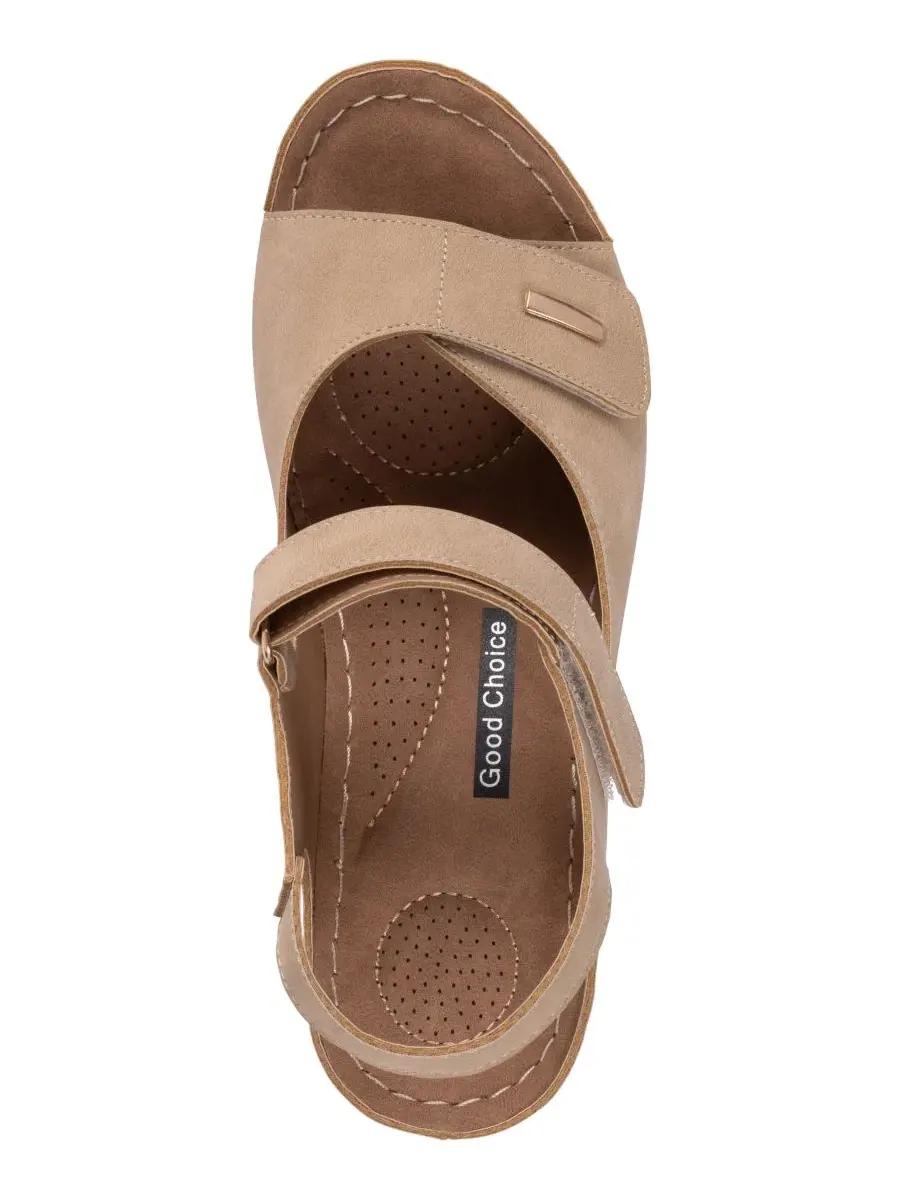 Женские босоножки Keltie на танкетке с двойным ремешком Gc Shoes — изображение 4 из 5, золото