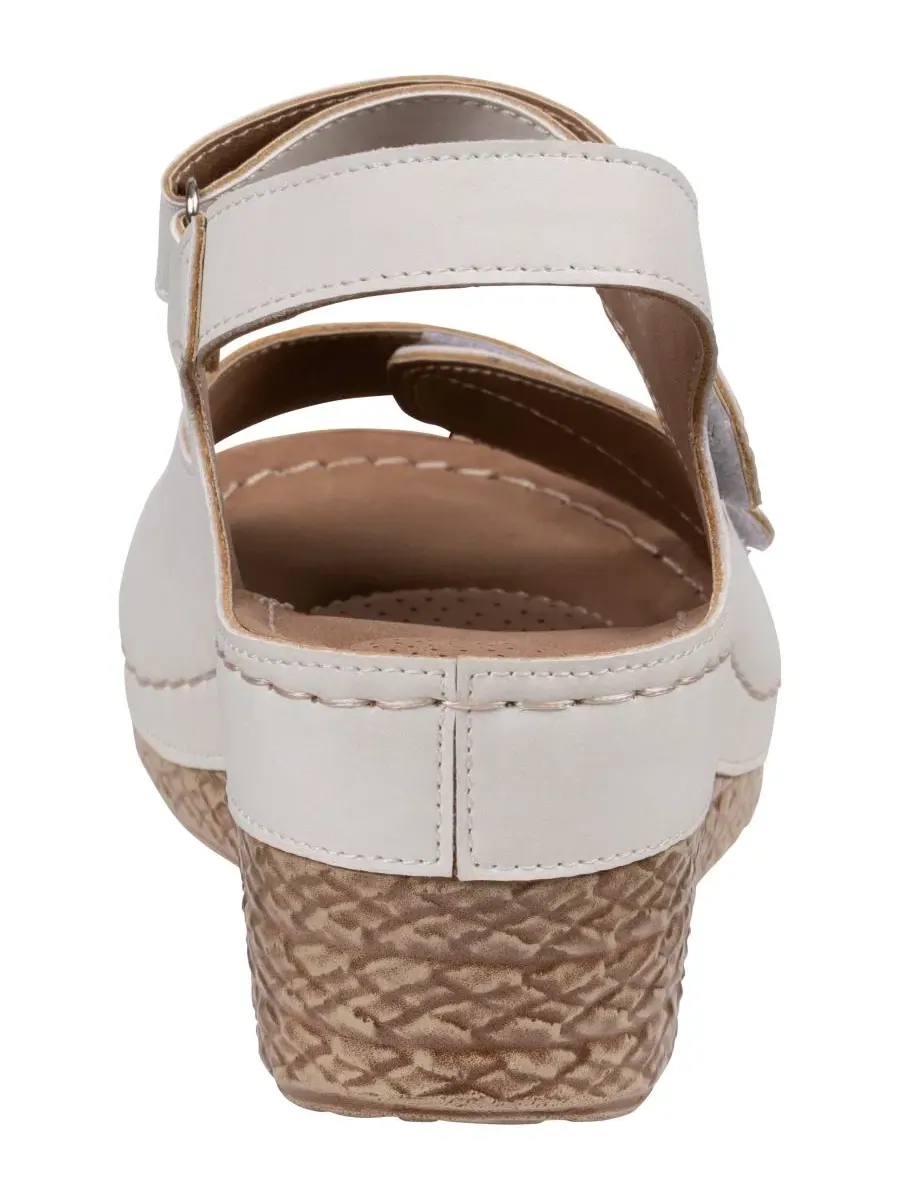 Женские босоножки Keltie на танкетке с двойным ремешком Gc Shoes — изображение 3 из 5, белый
