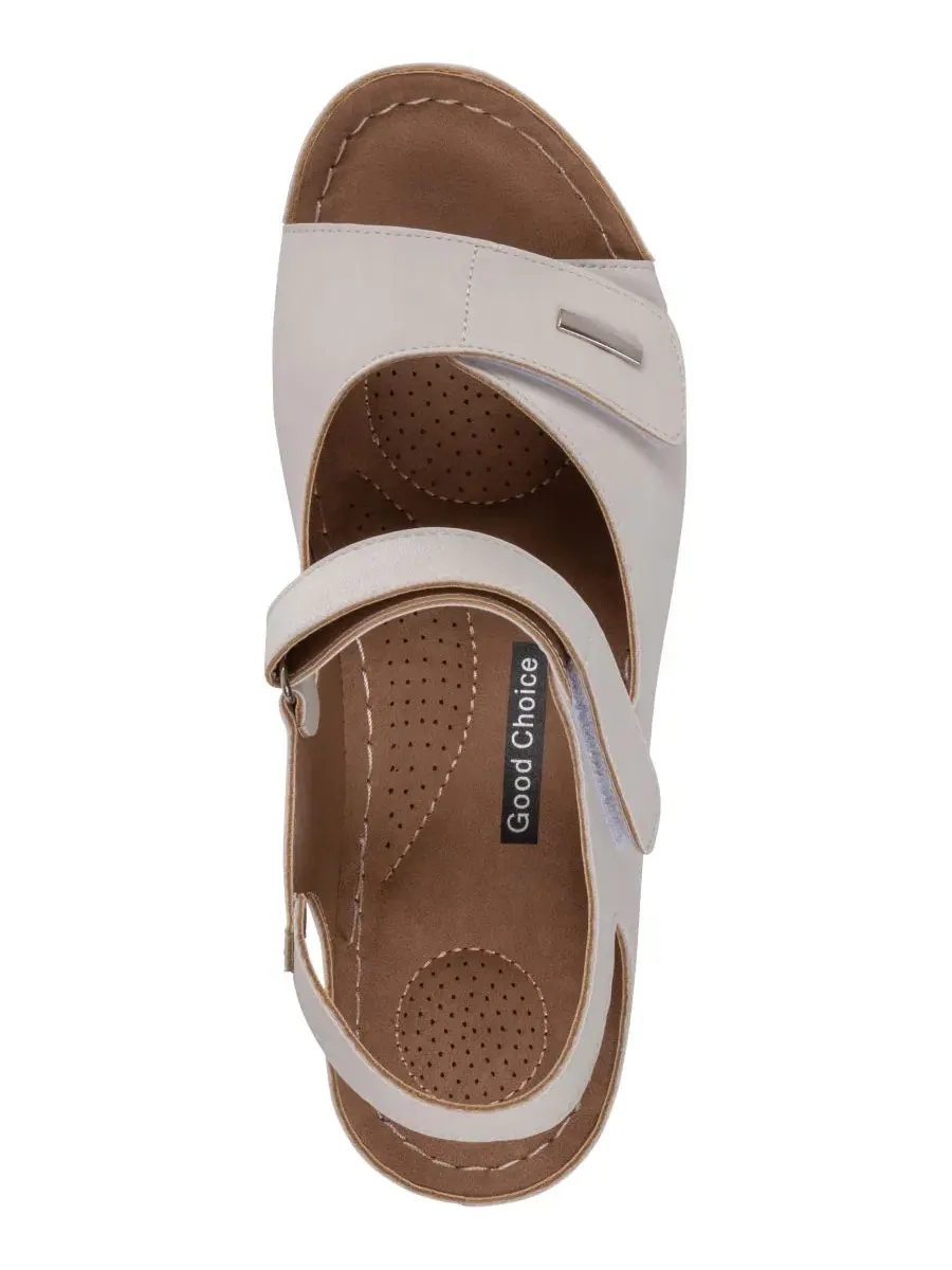 Женские босоножки Keltie на танкетке с двойным ремешком Gc Shoes — изображение 4 из 5, белый