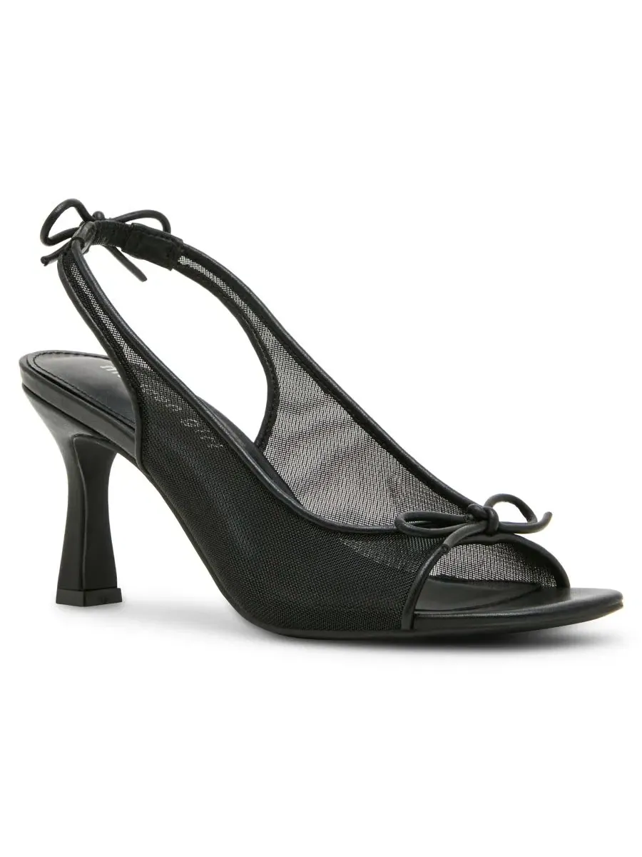 Босоножки на каблуке с открытым носком и бантом, модель Gala Slingback Madden Girl — изображение 1 из 7, черный