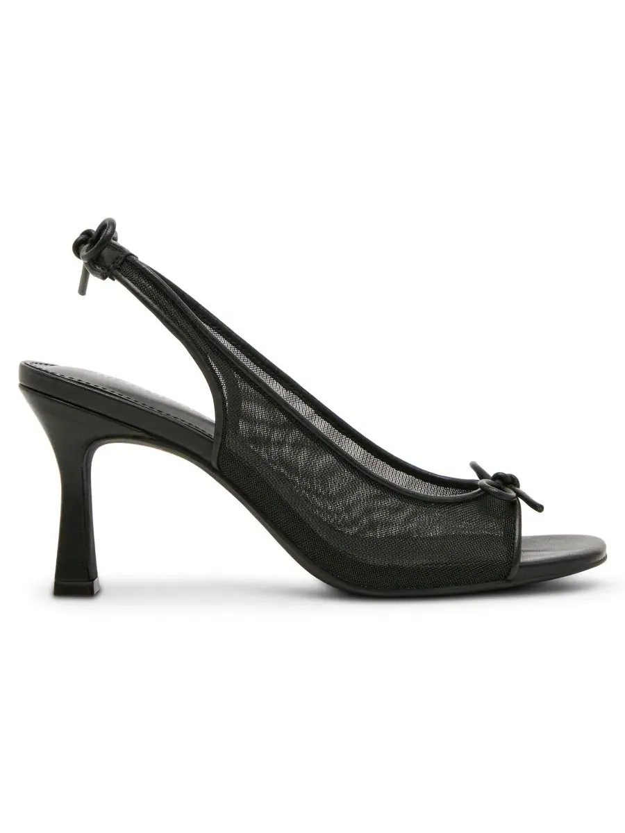 Босоножки на каблуке с открытым носком и бантом, модель Gala Slingback Madden Girl — изображение 2 из 7, черный