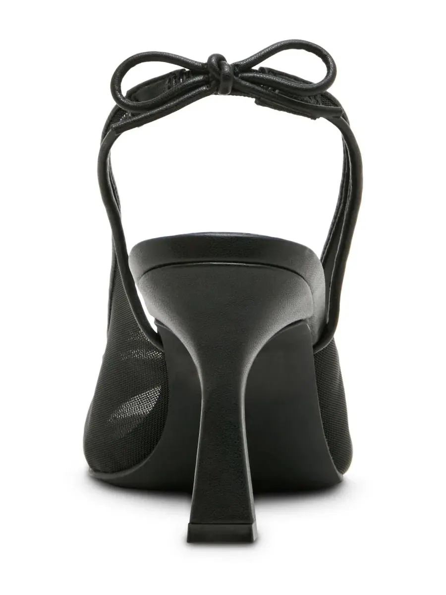 Босоножки на каблуке с открытым носком и бантом, модель Gala Slingback Madden Girl — изображение 3 из 7, черный