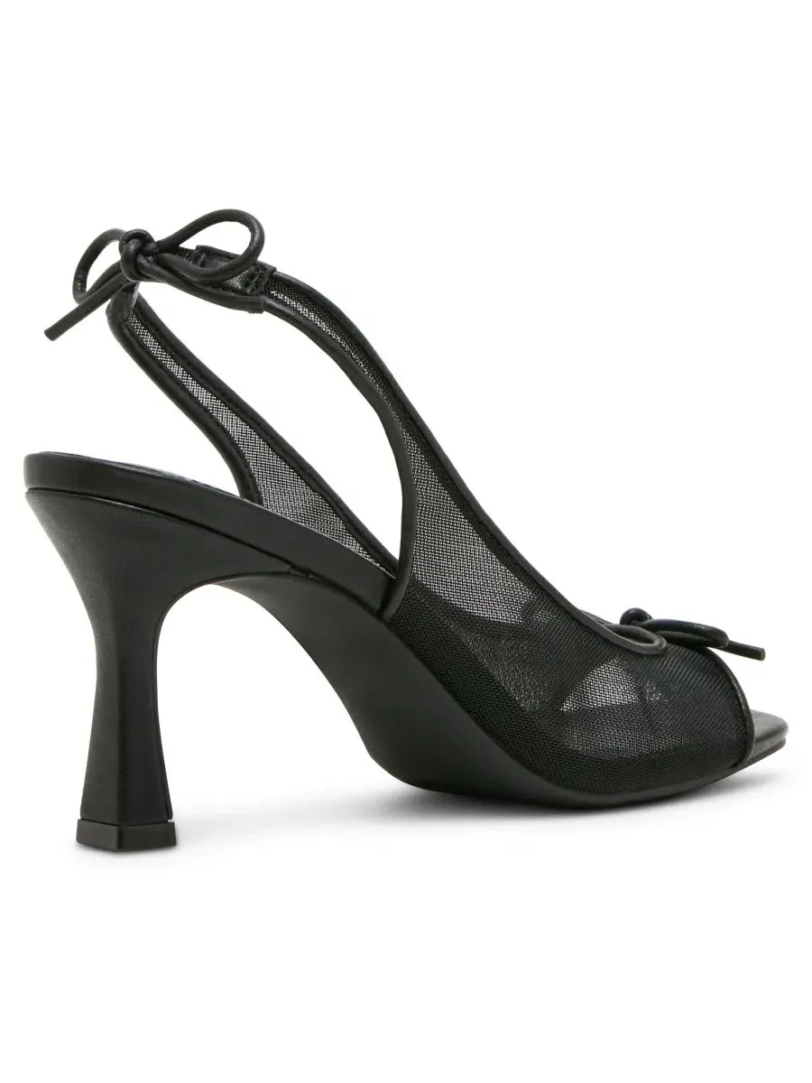 Босоножки на каблуке с открытым носком и бантом, модель Gala Slingback Madden Girl — изображение 7 из 7, черный