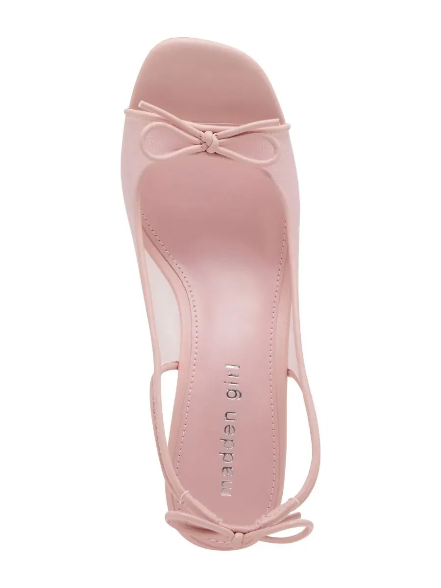 Босоножки на каблуке с бантом Gala Slingback Peep-Toe Bow Madden Girl — изображение 4 из 7, розовый