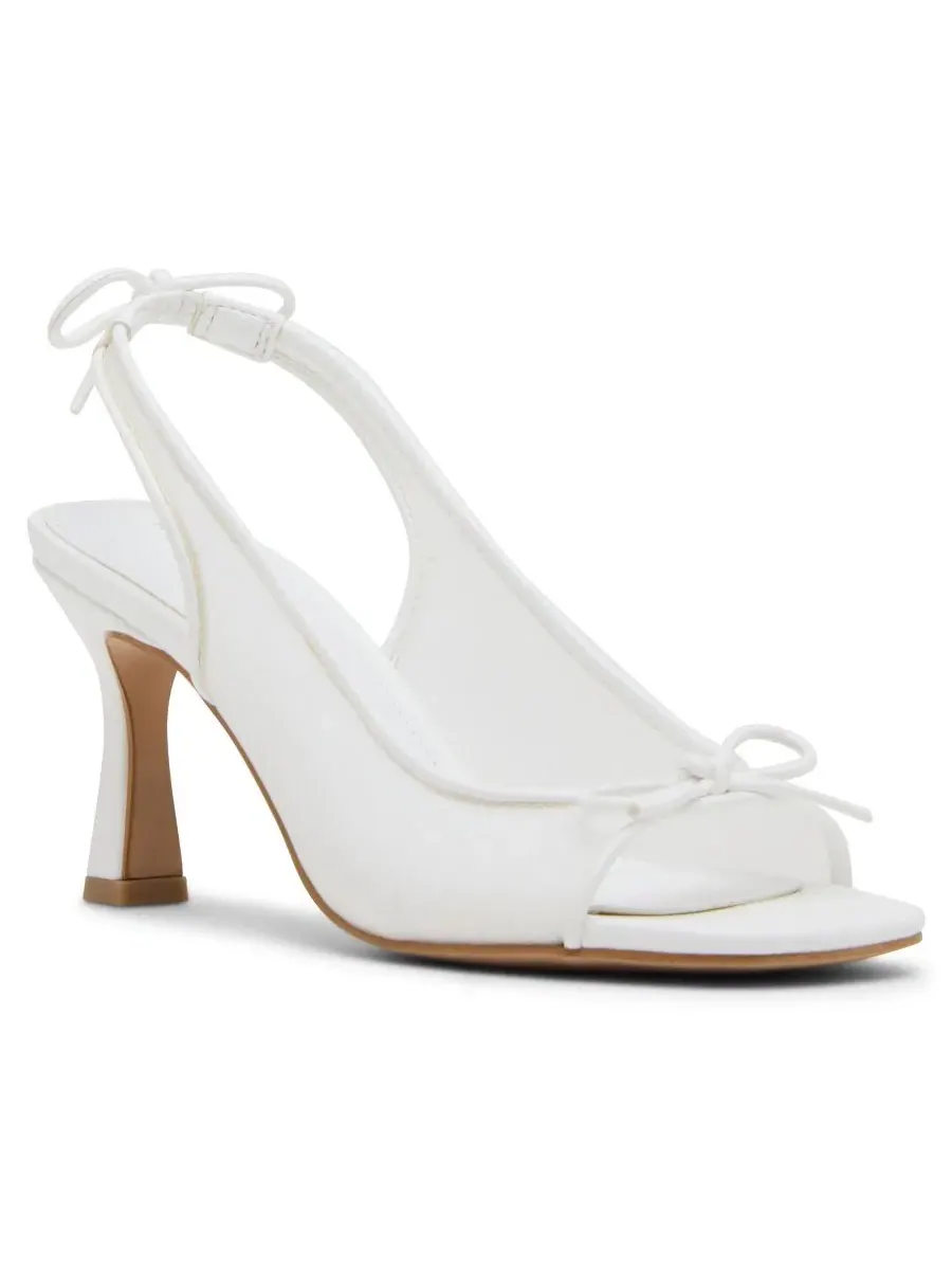 Босоножки на каблуке с бантом Gala Slingback Madden Girl — изображение 1 из 7, белый
