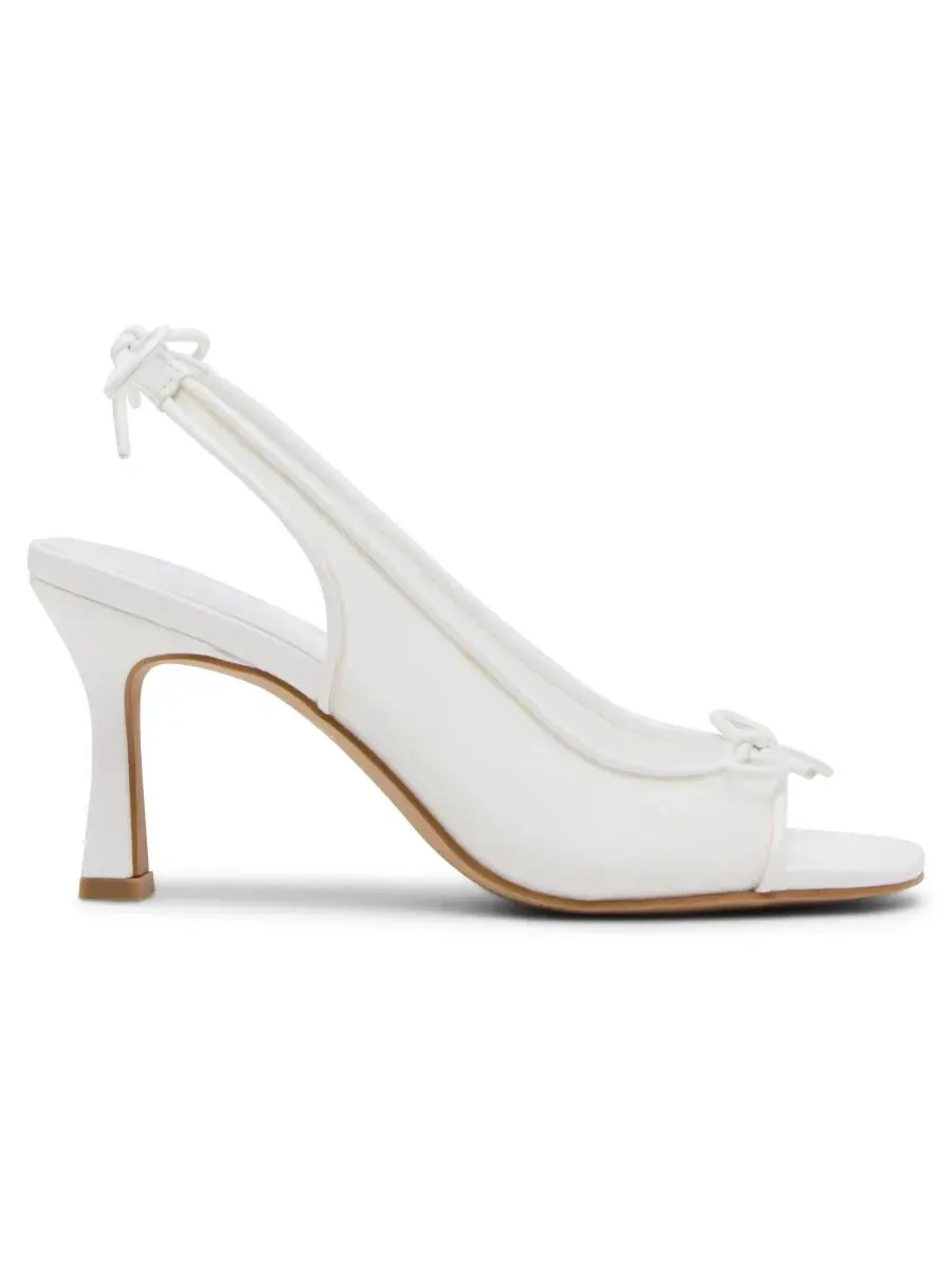 Босоножки на каблуке с бантом Gala Slingback Madden Girl — изображение 2 из 7, белый