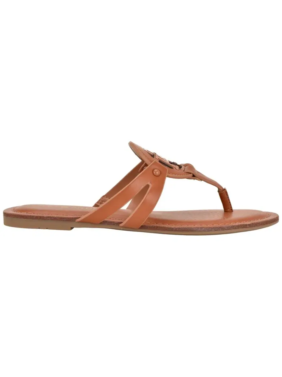 Сандалии-вьетнамки Lerriz Logo Flat Thong на плоском ходу Tommy Hilfiger — изображение 2 из 5, бежевый