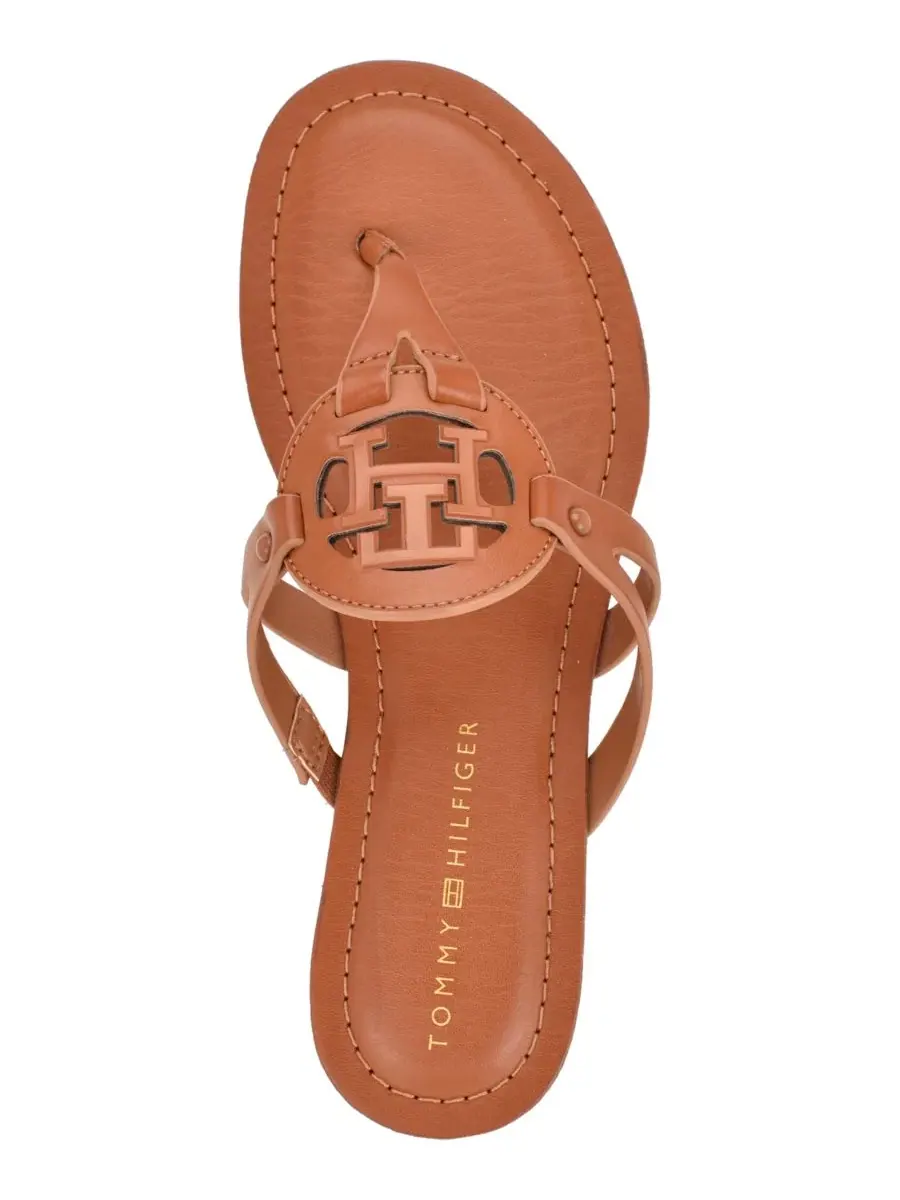 Сандалии-вьетнамки Lerriz Logo Flat Thong на плоском ходу Tommy Hilfiger — изображение 4 из 5, бежевый
