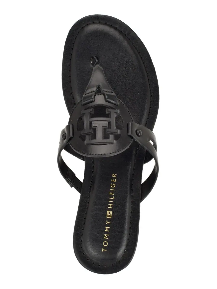 Сандалии-вьетнамки Lerriz Logo Flat Thong Slide с логотипом Tommy Hilfiger — изображение 4 из 5, черный
