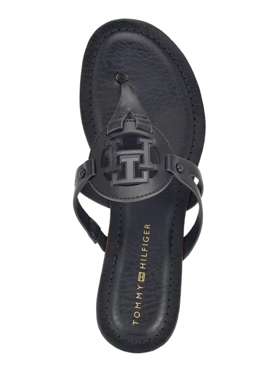 Сандалии-вьетнамки Lerriz Logo Flat Thong Slide с логотипом Tommy Hilfiger — изображение 4 из 5, морской