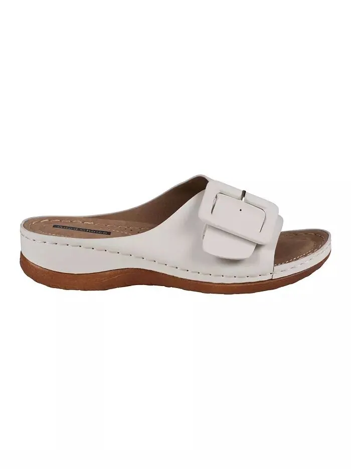 Женские сандалии на плоской подошве с пряжкой Hamden Comfort GC Shoes — изображение 2 из 5, белый
