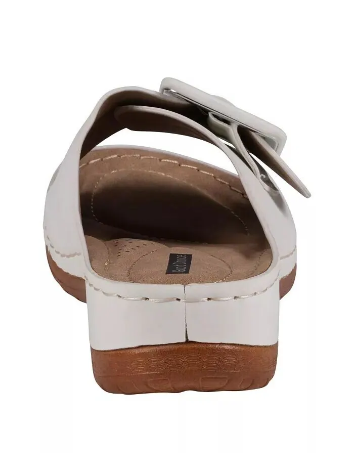 Женские сандалии на плоской подошве с пряжкой Hamden Comfort GC Shoes — изображение 3 из 5, белый