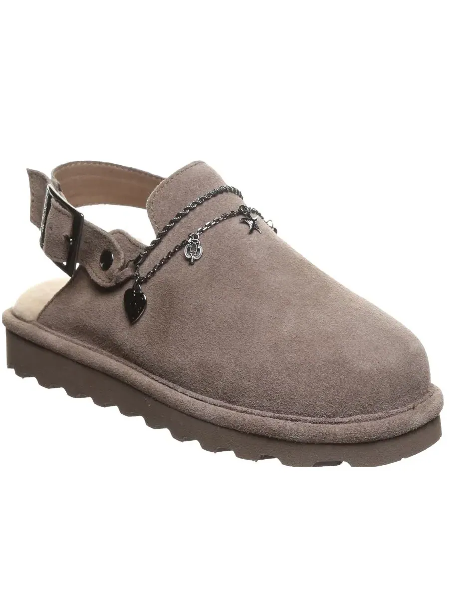 Женские сабо из замши с цепочкой Lexi Round Toe Clogs BEARPAW — изображение 1 из 6, морель