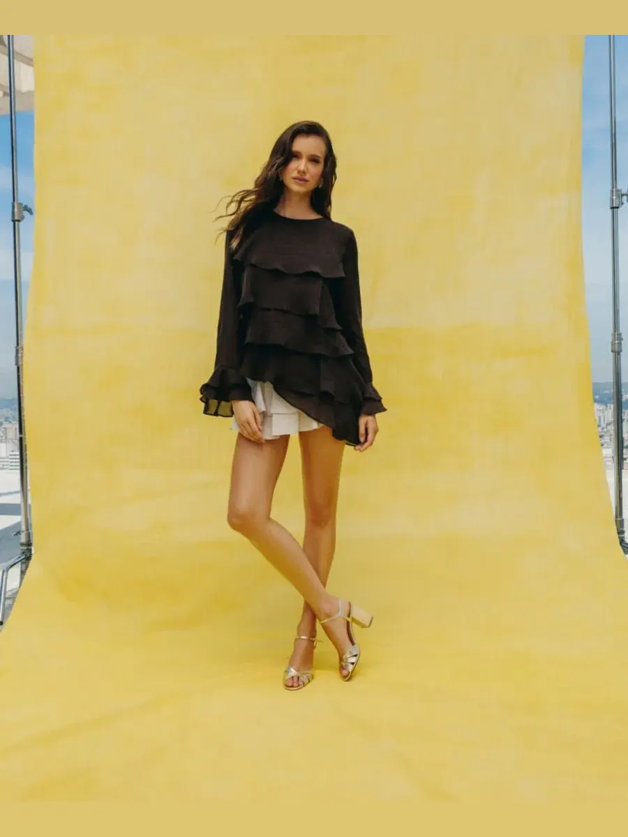 Сандалии с высоким блок-каблуком из рафии Keefa High Block Raffia Schutz — изображение 6 из 8, платина