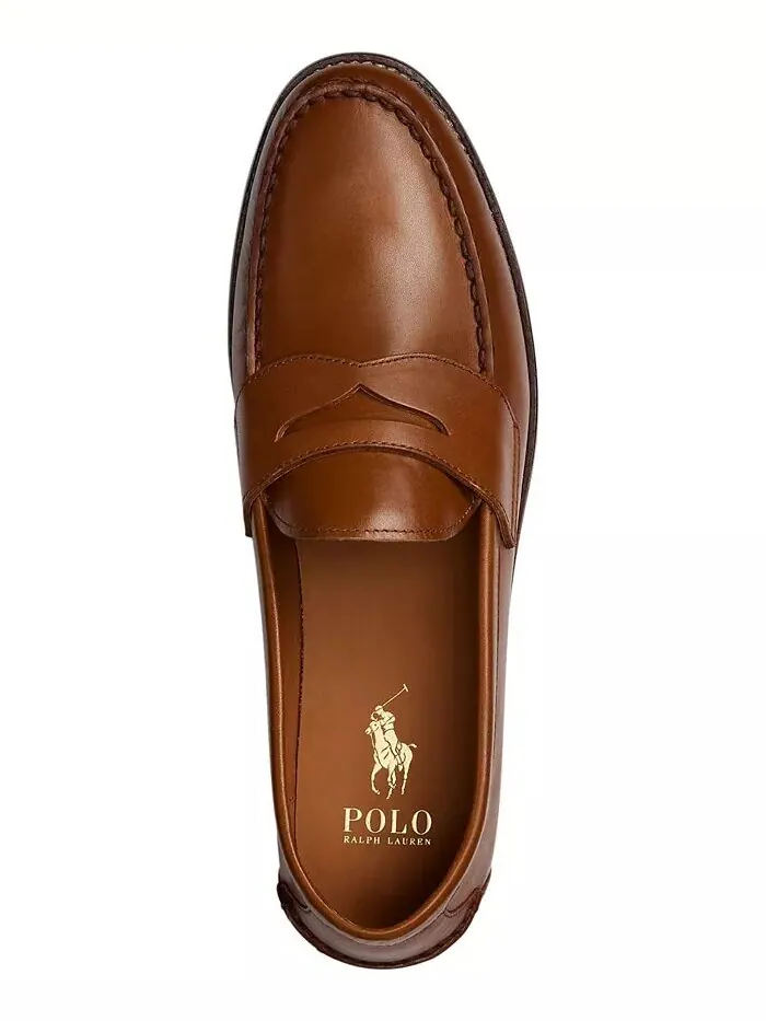 Мужские кожаные пенни-лоферы Alston Polo Ralph Lauren — изображение 4 из 4, бежевый